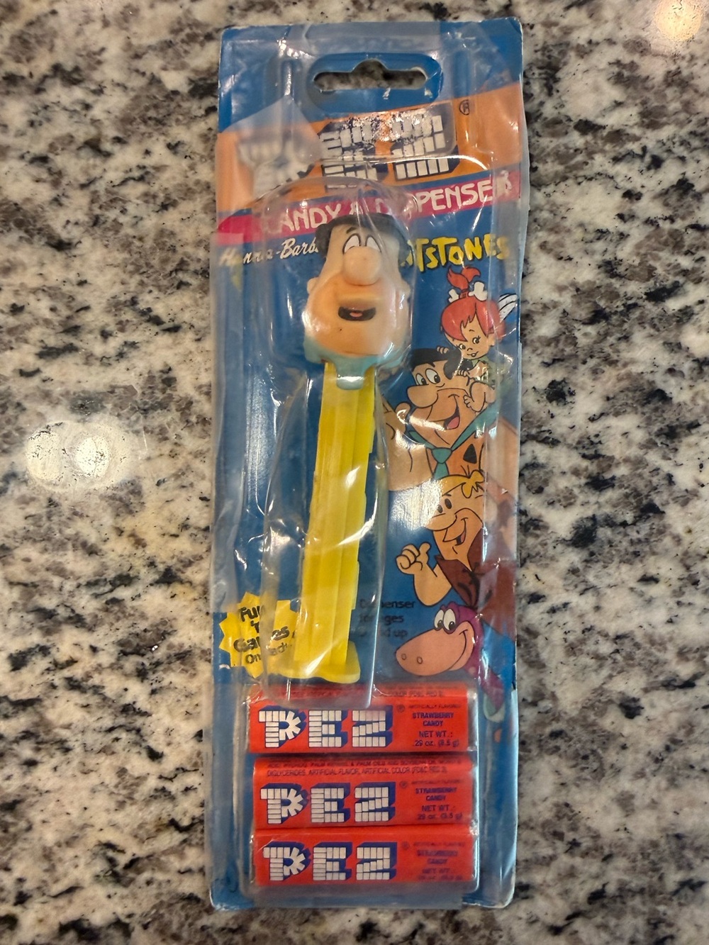 Vintage - Fred Flintstone PEZ Dispenser | Damaged Box | Dispenser Good